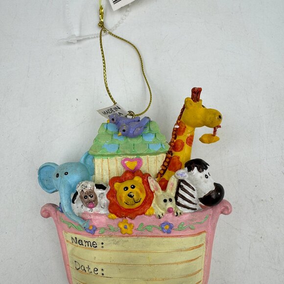 Baby's Personalizable Ornament Noah's Ark Design First Christmas Nursery Decor - Picture 3 of 9